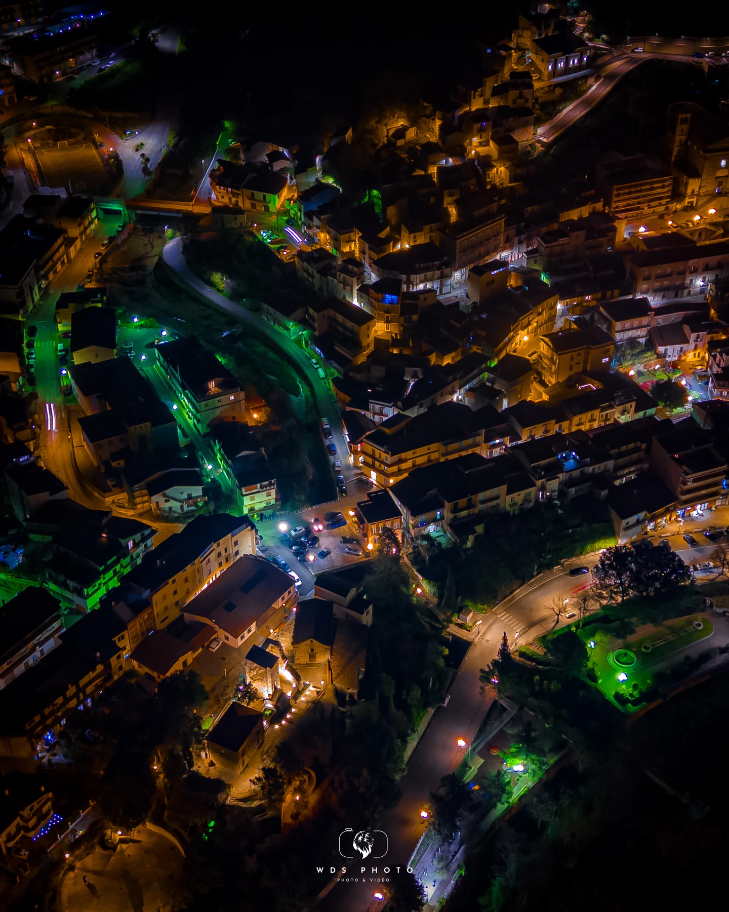Panorama notturno di Sinagra