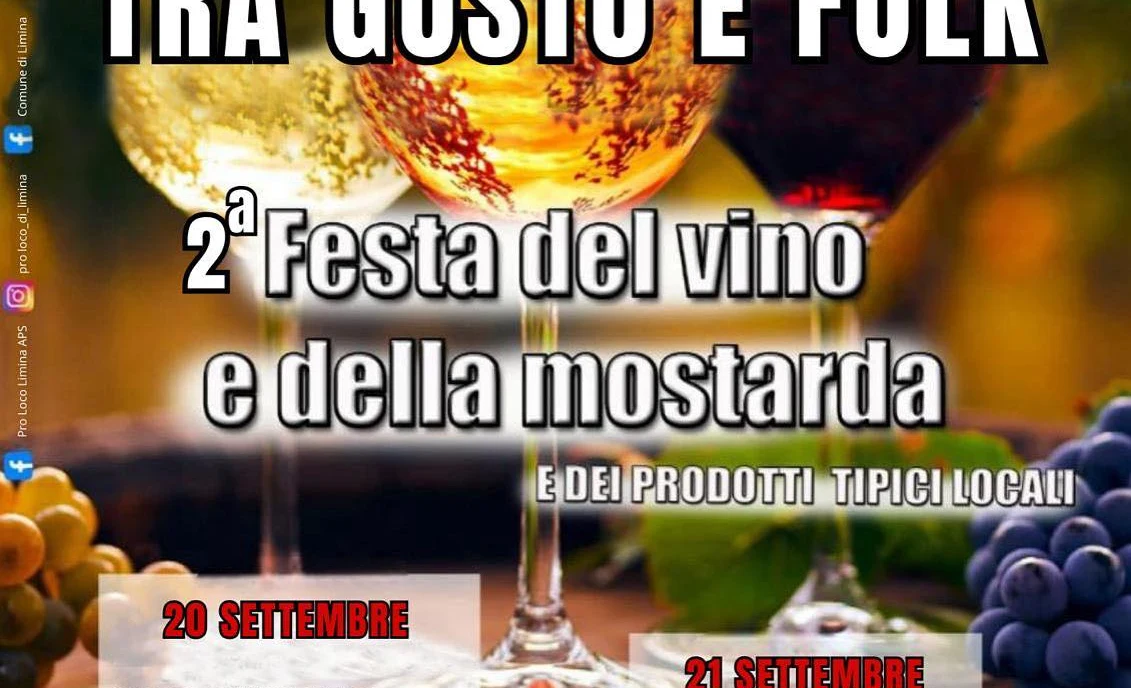 festa vino e mostarda limina 2025, eventi limina settembre, sagre sicilia 2025, degustazioni prodotti tipici siciliani, vino e mostarda sicilia, eventi folkloristici nebrodi